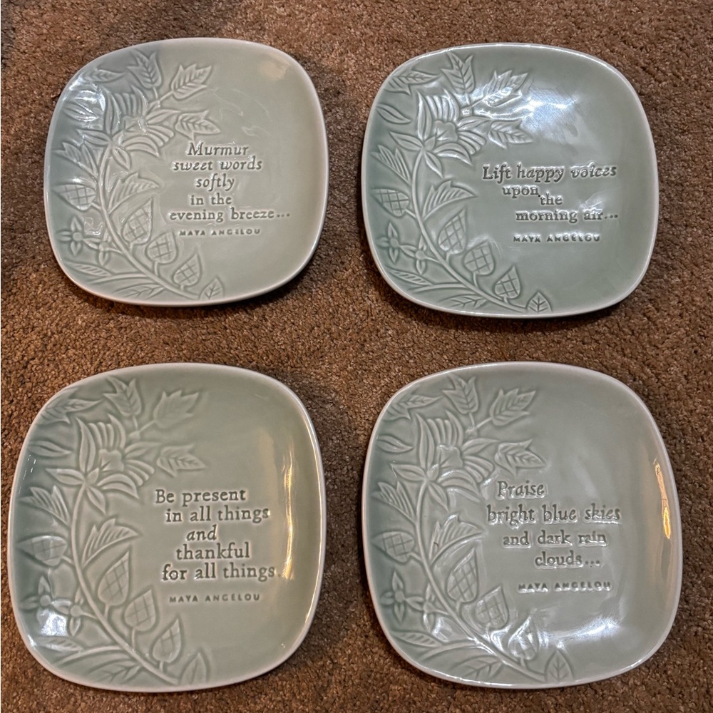 Dr. Maya Angelou/ Hallmark Collaboration Inspirational Quote Square Plates Set.